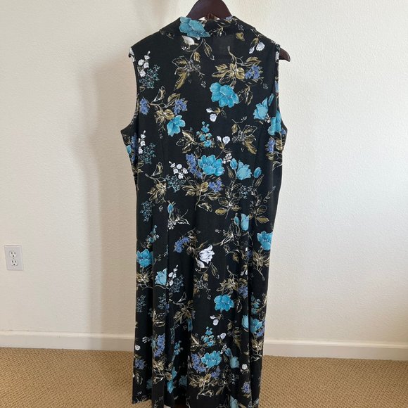 Chelsea Studio Size 18W Floral Knit Sleeveless Button Front Collar Shirt Dress - Picture 3 of 10